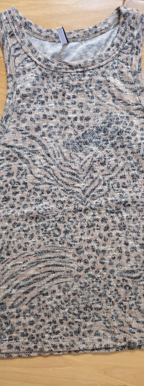 Z Supply Taupe and Black Leopard Knitted Tank